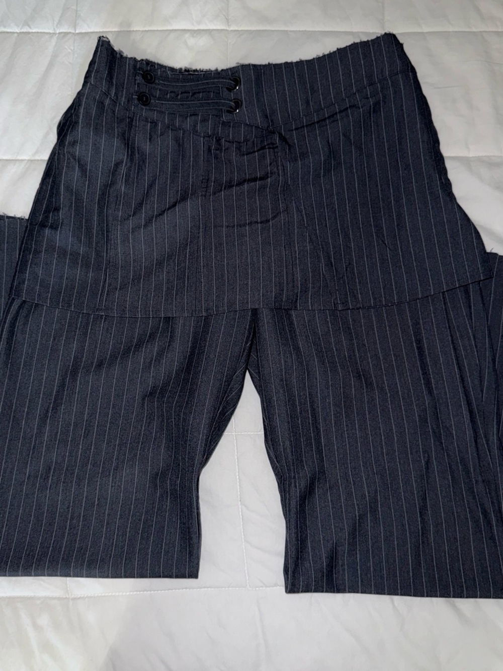 Pinstripe Wide Leg Pants with skirt